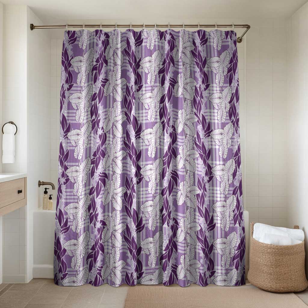 Hawaii Ti Leaf Maile Tuberose Lei Bathroom Set With Hanalei Leaf Purple