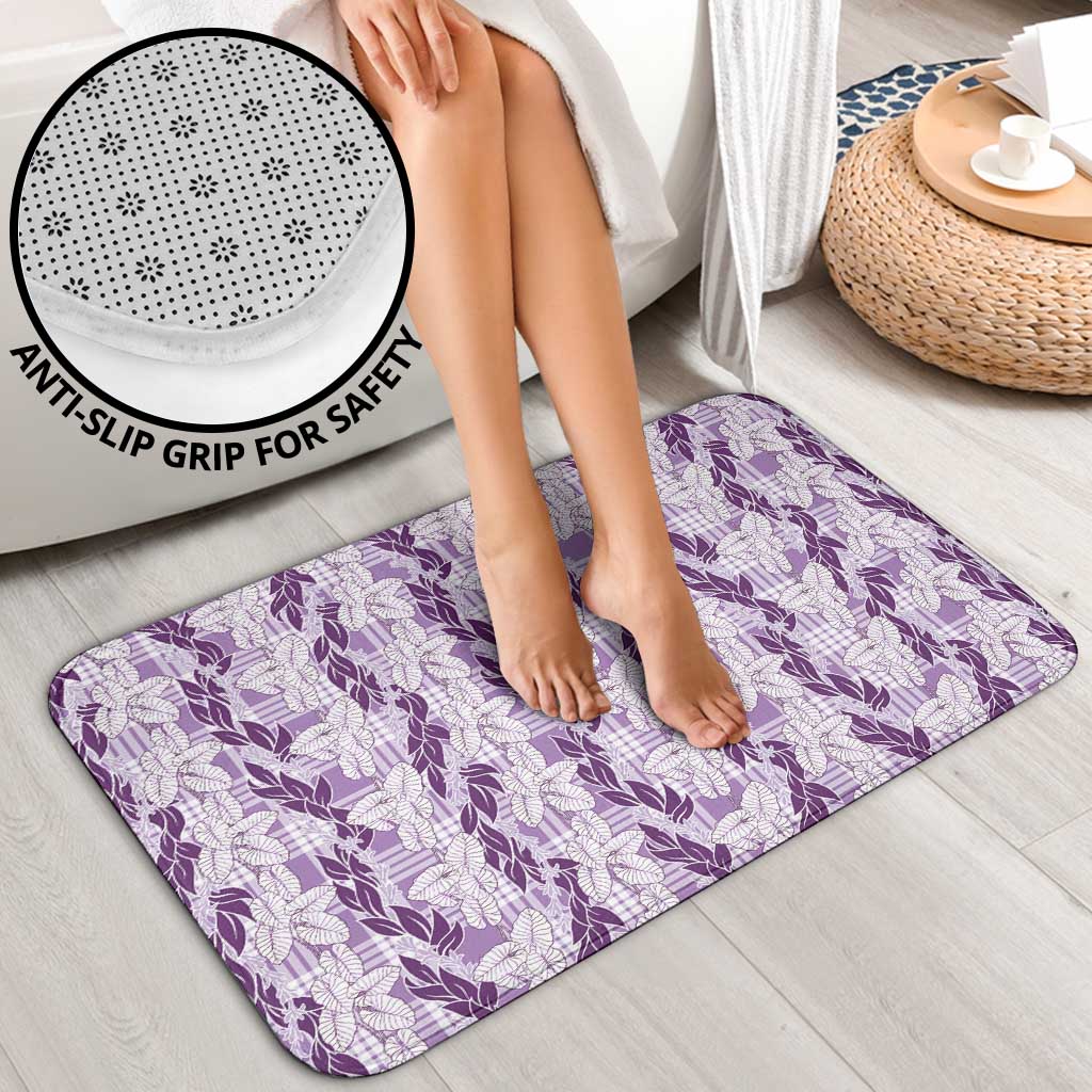 Hawaii Ti Leaf Maile Tuberose Lei Bathroom Set With Hanalei Leaf Purple