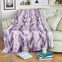 Hawaii Ti Leaf Maile Tuberose Lei Blanket With Hanalei Leaf Purple LT05 Purple - Polynesian Pride