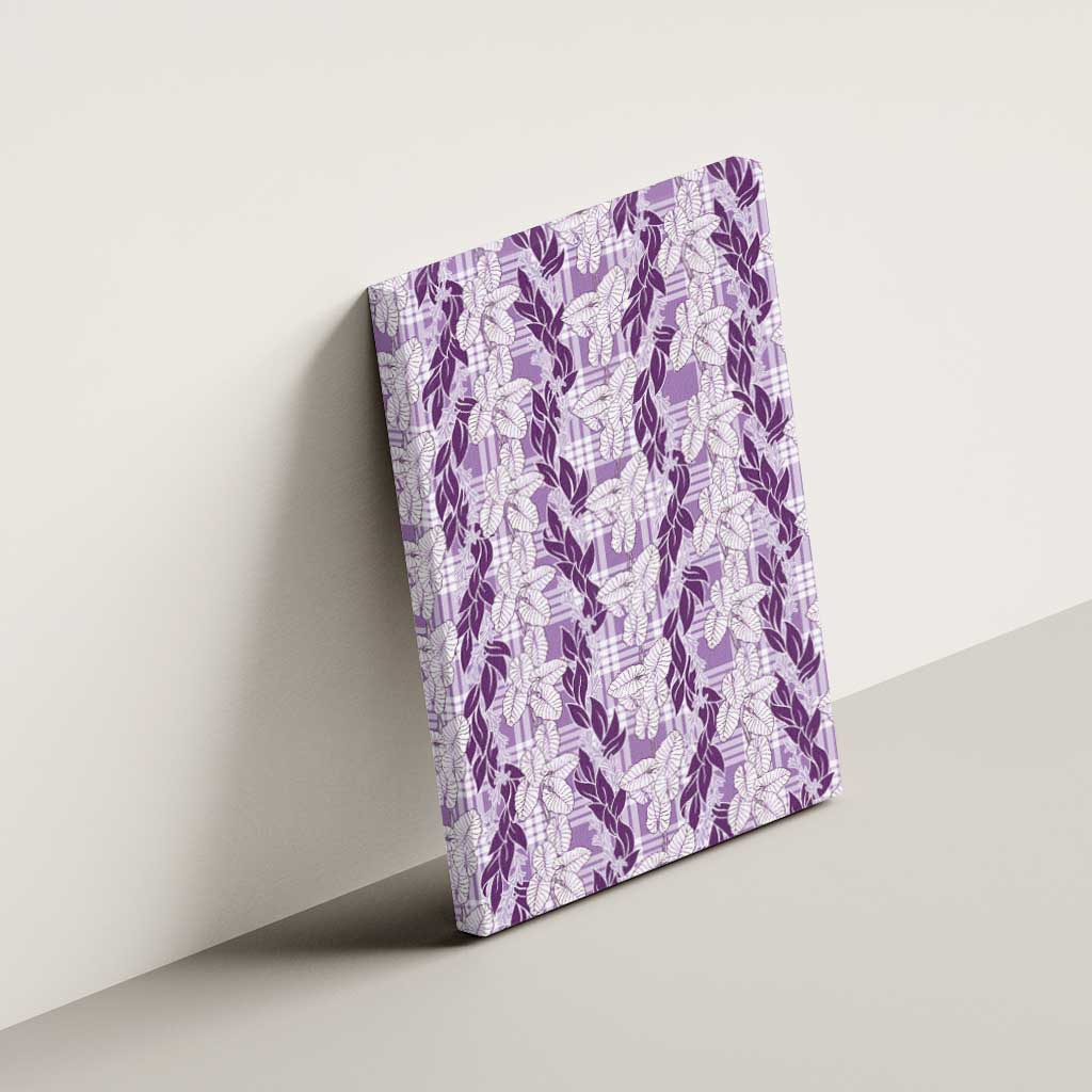 Hawaii Ti Leaf Maile Tuberose Lei Canvas Wall Art With Hanalei Leaf Purple LT05 - Polynesian Pride