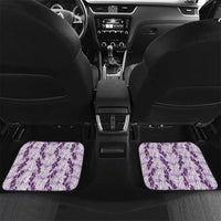 Hawaii Ti Leaf Maile Tuberose Lei Car Mats With Hanalei Leaf Purple LT05 Set 2pcs - Back Purple - Polynesian Pride