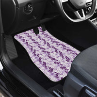 Hawaii Ti Leaf Maile Tuberose Lei Car Mats With Hanalei Leaf Purple LT05 - Polynesian Pride