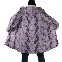 Hawaii Ti Leaf Maile Tuberose Lei Cloak With Hanalei Leaf Purple