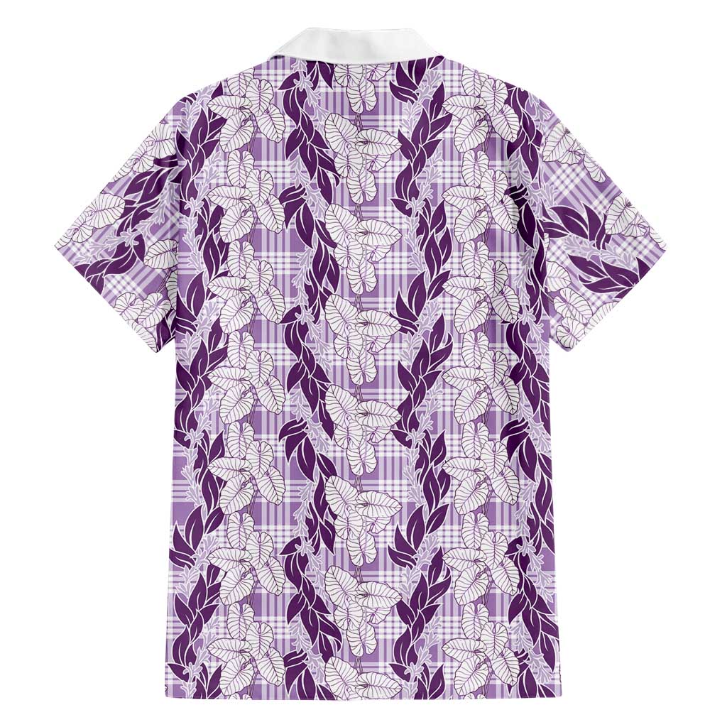 Hawaii Ti Leaf Maile Tuberose Lei Family Matching Tank Maxi Dress and Hawaiian Shirt With Hanalei Leaf Purple