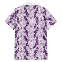 Hawaii Ti Leaf Maile Tuberose Lei Hawaiian Shirt With Hanalei Leaf Purple LT05 - Polynesian Pride