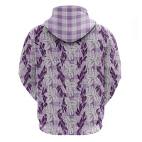 Hawaii Ti Leaf Maile Tuberose Lei Hoodie With Hanalei Leaf Purple LT05 - Polynesian Pride