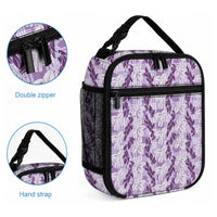 Hawaii Ti Leaf Maile Tuberose Lei Lunch Bag With Hanalei Leaf Purple LT05 - Polynesian Pride