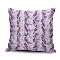 Hawaii Ti Leaf Maile Tuberose Lei Pillow Cover With Hanalei Leaf Purple LT05 Purple - Polynesian Pride