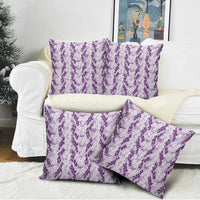 Hawaii Ti Leaf Maile Tuberose Lei Pillow Cover With Hanalei Leaf Purple LT05 - Polynesian Pride
