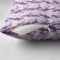 Hawaii Ti Leaf Maile Tuberose Lei Pillow Cover With Hanalei Leaf Purple LT05 - Polynesian Pride
