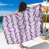 Hawaii Ti Leaf Maile Tuberose Lei Sarong With Hanalei Leaf Purple