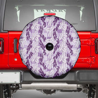 Hawaii Ti Leaf Maile Tuberose Lei Spare Tire Cover With Hanalei Leaf Purple LT05 - Polynesian Pride
