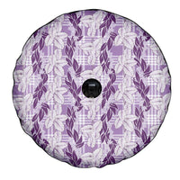 Hawaii Ti Leaf Maile Tuberose Lei Spare Tire Cover With Hanalei Leaf Purple LT05 - Polynesian Pride