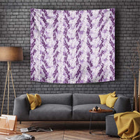 Hawaii Ti Leaf Maile Tuberose Lei Tapestry With Hanalei Leaf Purple
