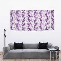 Hawaii Ti Leaf Maile Tuberose Lei Tapestry With Hanalei Leaf Purple