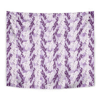 Hawaii Ti Leaf Maile Tuberose Lei Tapestry With Hanalei Leaf Purple