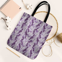 Hawaii Ti Leaf Maile Tuberose Lei Tote Bag With Hanalei Leaf Purple