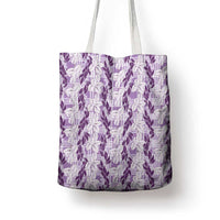 Hawaii Ti Leaf Maile Tuberose Lei Tote Bag With Hanalei Leaf Purple