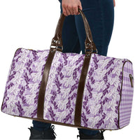 Hawaii Ti Leaf Maile Tuberose Lei Travel Bag With Hanalei Leaf Purple LT05 - Polynesian Pride