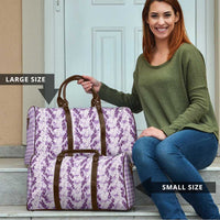 Hawaii Ti Leaf Maile Tuberose Lei Travel Bag With Hanalei Leaf Purple LT05 - Polynesian Pride
