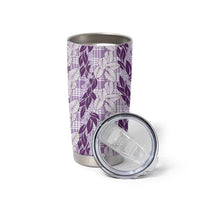 Hawaii Ti Leaf Maile Tuberose Lei Tumbler Cup With Hanalei Leaf Purple LT05 - Polynesian Pride