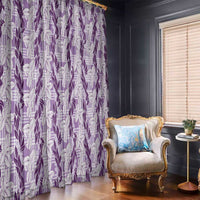 Hawaii Ti Leaf Maile Tuberose Lei Window Curtain With Hanalei Leaf Purple LT05 - Polynesian Pride