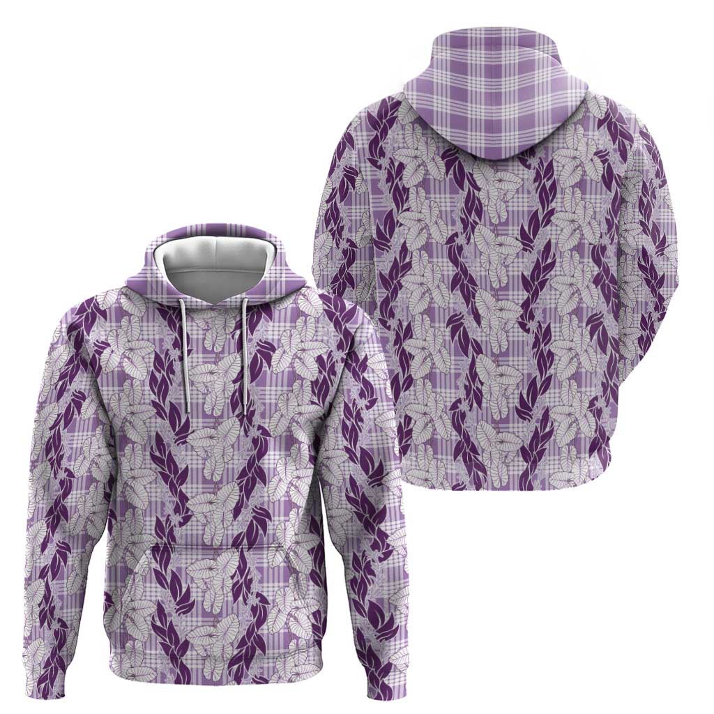 Hawaii Ti Leaf Maile Tuberose Lei Zip Hoodie With Hanalei Leaf Purple LT05 - Polynesian Pride