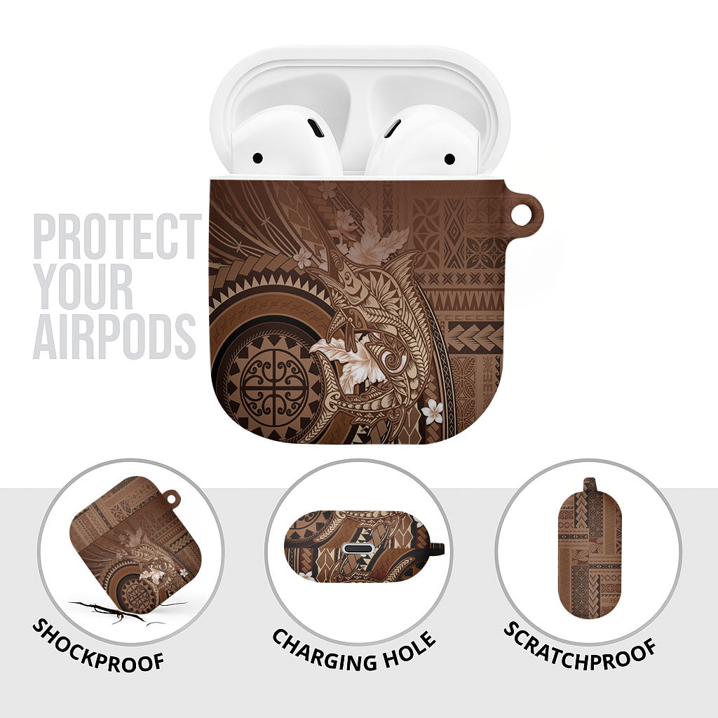 Samoa Tatau Marlin AirPods Case With Siapo Motifs Brown