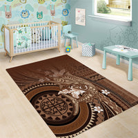 Samoa Tatau Marlin Area Rug With Siapo Motifs Brown LT05 - Polynesian Pride