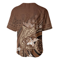 Samoa Tatau Marlin Baseball Jersey With Siapo Motifs Brown LT05 - Polynesian Pride
