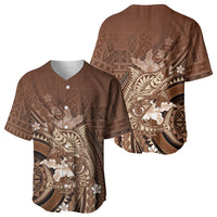 Samoa Tatau Marlin Baseball Jersey With Siapo Motifs Brown LT05 - Polynesian Pride