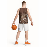 Samoa Tatau Marlin Basketball Jersey With Siapo Motifs Brown LT05 - Polynesian Pride