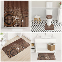 Samoa Tatau Marlin Bathroom Set With Siapo Motifs Brown LT05 - Polynesian Pride