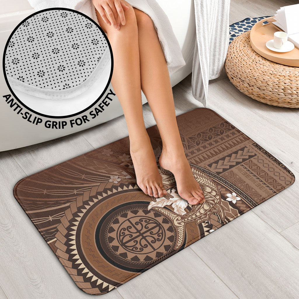 Samoa Tatau Marlin Bathroom Set With Siapo Motifs Brown LT05 - Polynesian Pride