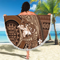 Samoa Tatau Marlin Beach Blanket With Siapo Motifs Brown LT05 - Polynesian Pride