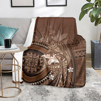 Samoa Tatau Marlin Blanket With Siapo Motifs Brown LT05 - Polynesian Pride