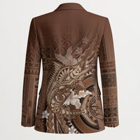 Samoa Tatau Marlin Blazer With Siapo Motifs Brown LT05 - Polynesian Pride