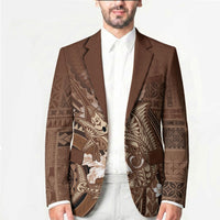 Samoa Tatau Marlin Blazer With Siapo Motifs Brown LT05 - Polynesian Pride