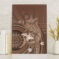 Samoa Tatau Marlin Canvas Wall Art With Siapo Motifs Brown LT05 Without Frame Brown - Polynesian Pride