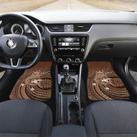Samoa Tatau Marlin Car Mats With Siapo Motifs Brown LT05 Set 2pcs - Front Brown - Polynesian Pride
