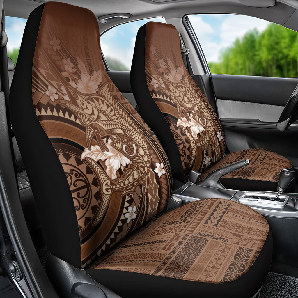 Samoa Tatau Marlin Car Seat Cover With Siapo Motifs Brown LT05 - Polynesian Pride