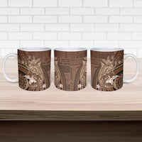 Samoa Tatau Marlin Ceramic Mug With Siapo Motifs Brown LT05 - Polynesian Pride