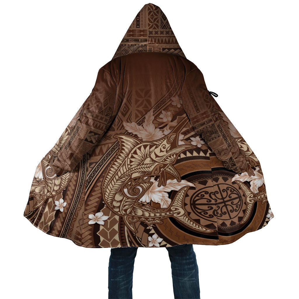 Samoa Tatau Marlin Cloak With Siapo Motifs Brown LT05 Unisex Brown - Polynesian Pride