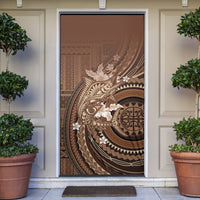 Samoa Tatau Marlin Door Cover With Siapo Motifs Brown LT05 Brown - Polynesian Pride