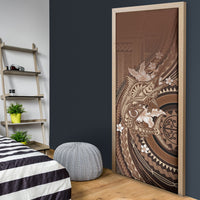 Samoa Tatau Marlin Door Cover With Siapo Motifs Brown LT05 - Polynesian Pride