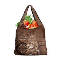 Samoa Tatau Marlin Grocery Bag With Siapo Motifs Brown LT05 1-pack One Size Brown - Polynesian Pride