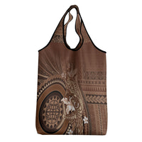 Samoa Tatau Marlin Grocery Bag With Siapo Motifs Brown LT05 - Polynesian Pride