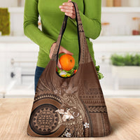 Samoa Tatau Marlin Grocery Bag With Siapo Motifs Brown LT05 - Polynesian Pride