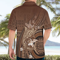 Samoa Tatau Marlin Hawaiian Shirt With Siapo Motifs Brown LT05 - Polynesian Pride