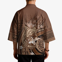Samoa Tatau Marlin Kimono With Siapo Motifs Brown LT05 - Polynesian Pride